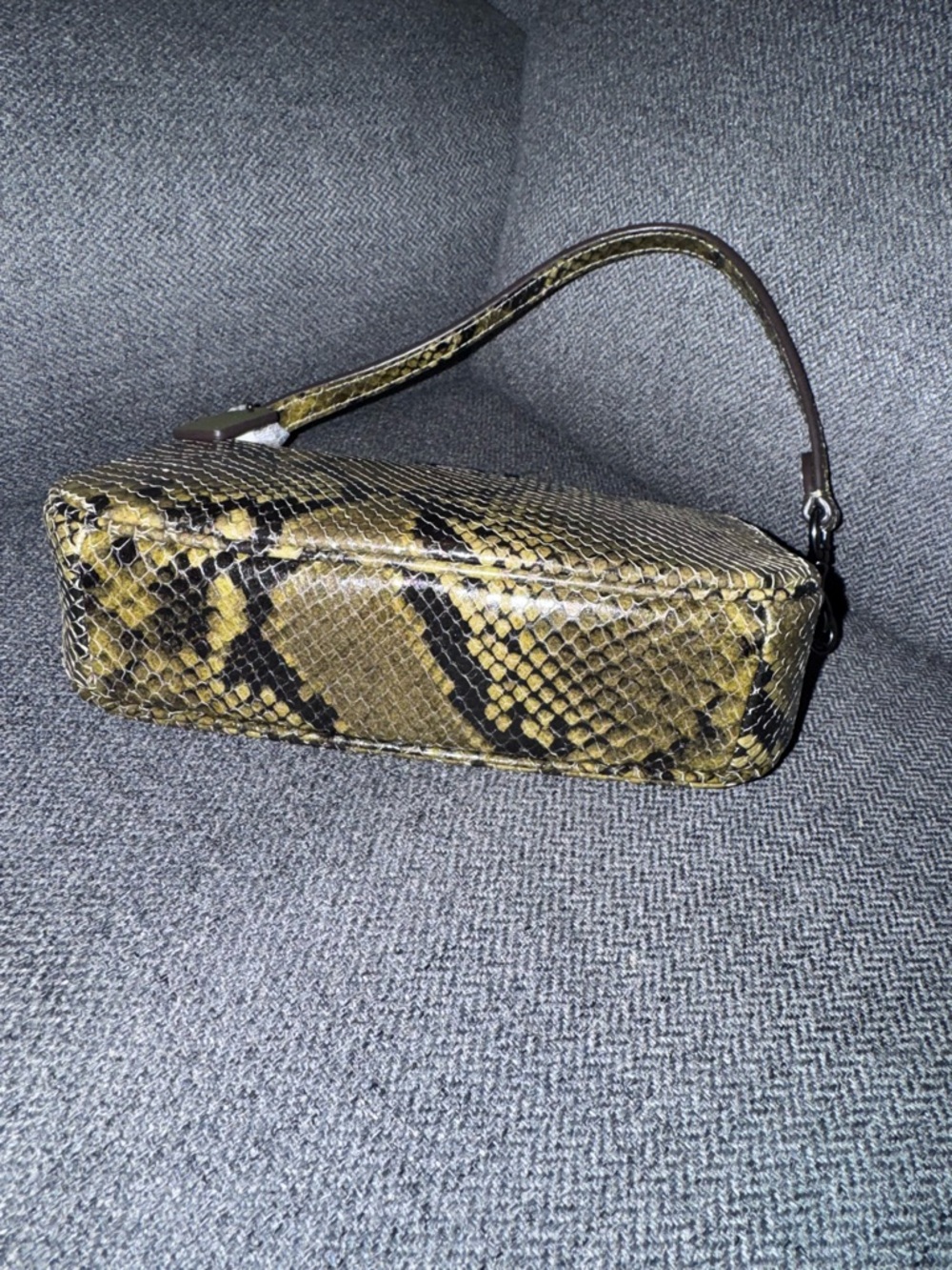 Coach Nolita Snake-Print Leather Olive/Black - Picture 2 of 7